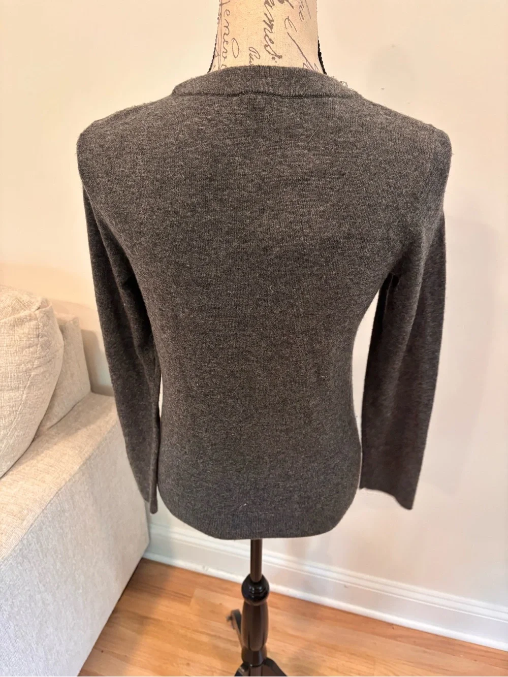 KATE SPADE NEW YORK gray embellished sweater size XS NWT